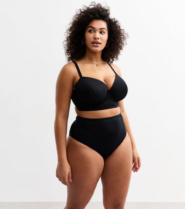 Curves Black Micro High Waisted Brazilian Briefs